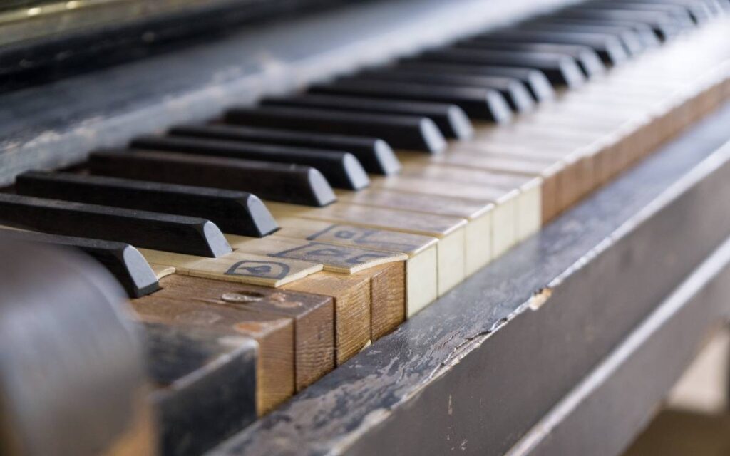 Old wooden piano