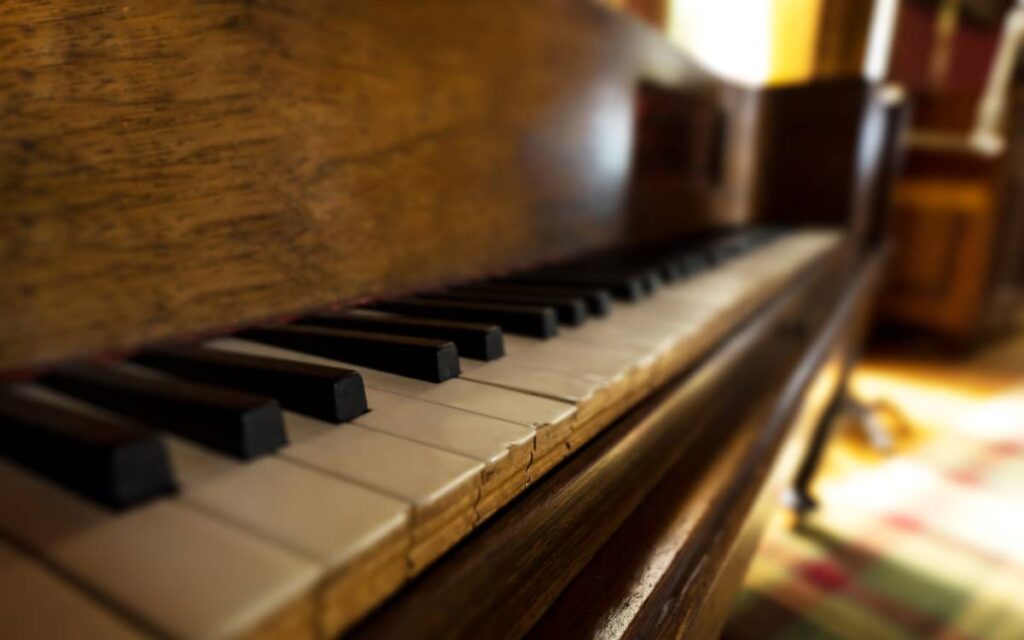 Old piano in a room