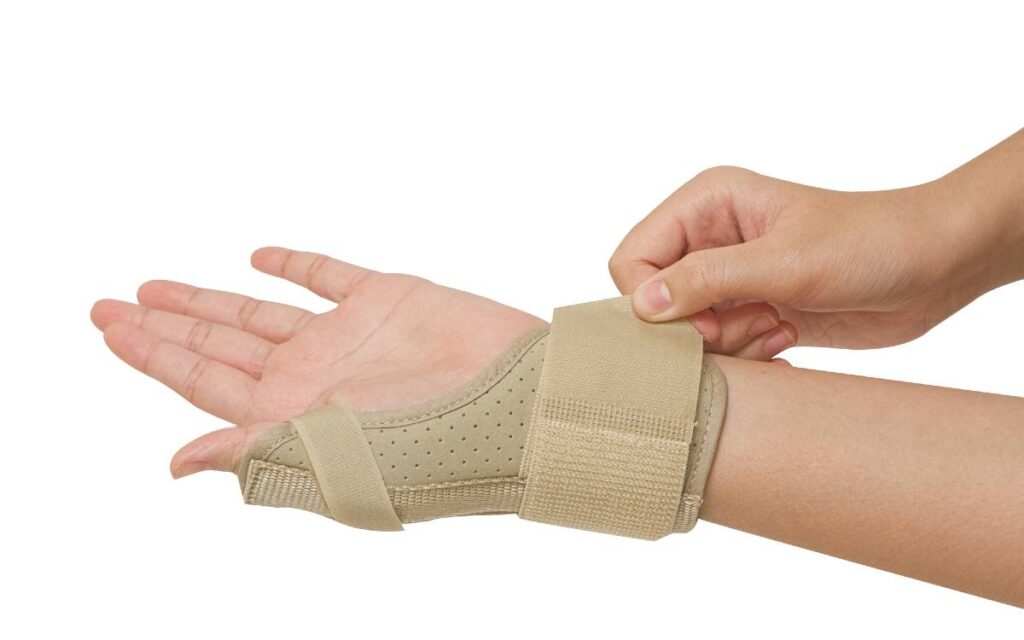 Wrist with brace