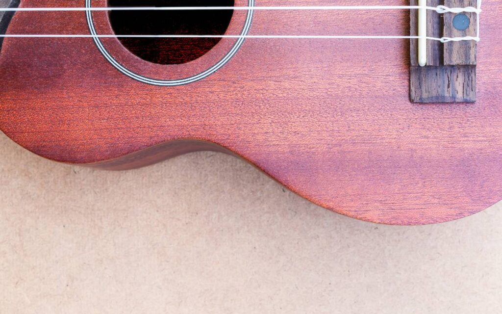 Cropped closeup shot of a ukulele