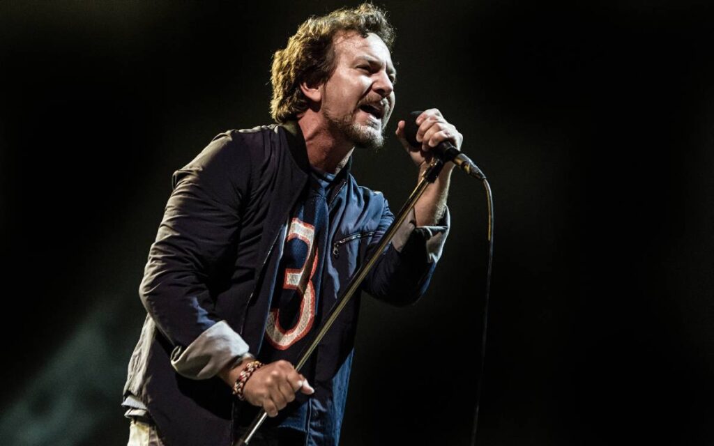 Eddie vedder performing on stage