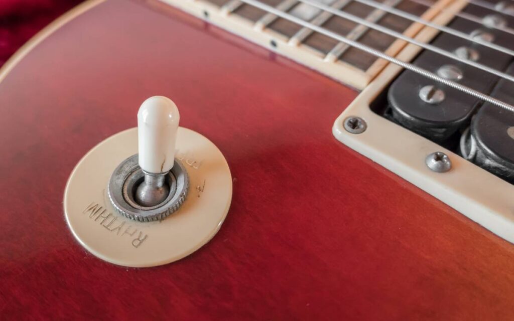 Electric guitar pickup selector switch close-up